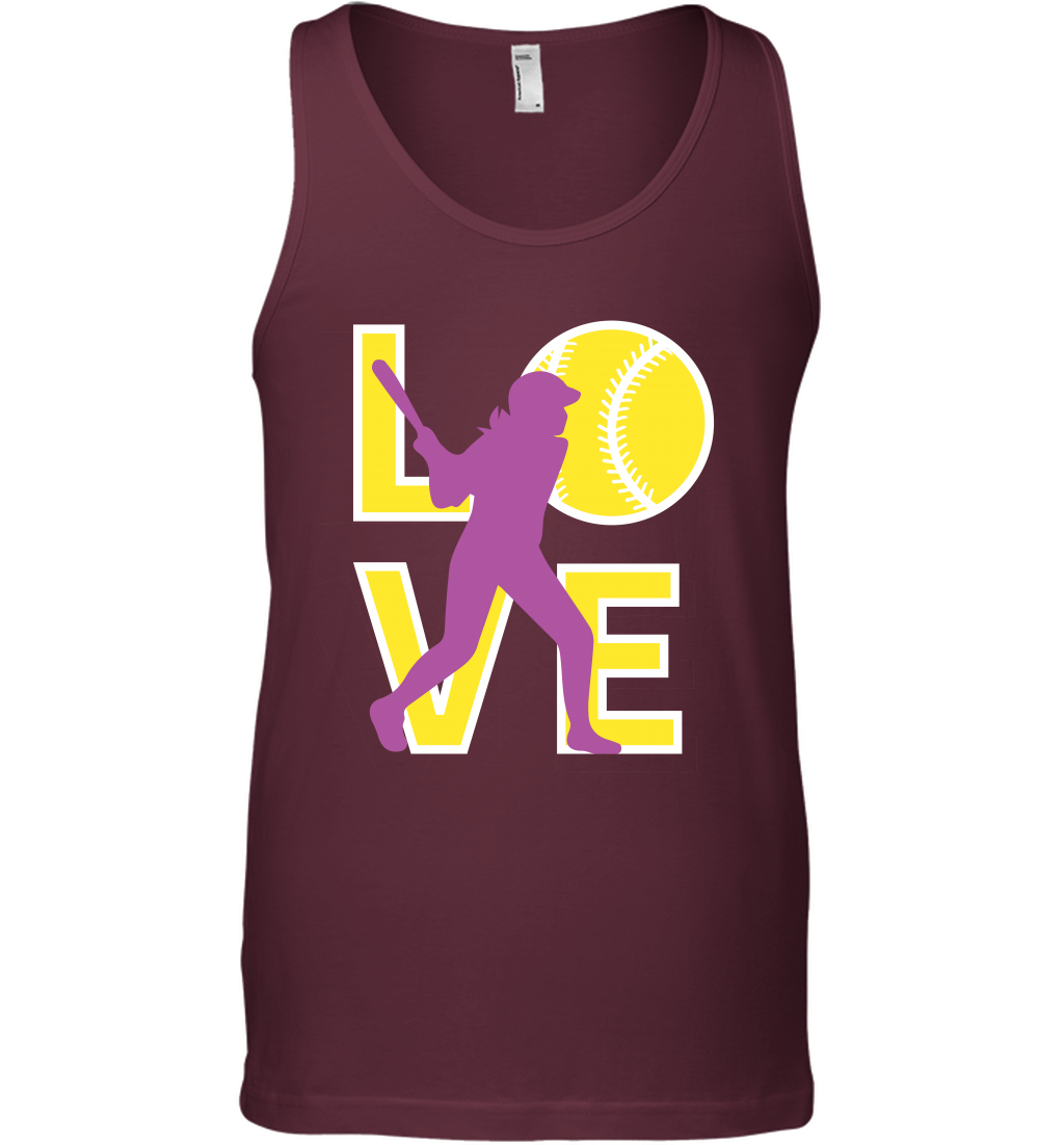 Love Baseball Shirt Tank Top Tank Top Maroon