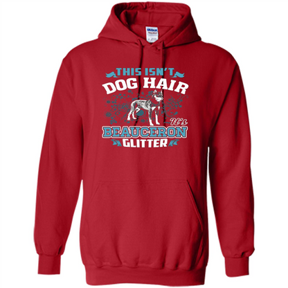 Beauceron Glitter T-shirt This Is Not Dog Hair Red
