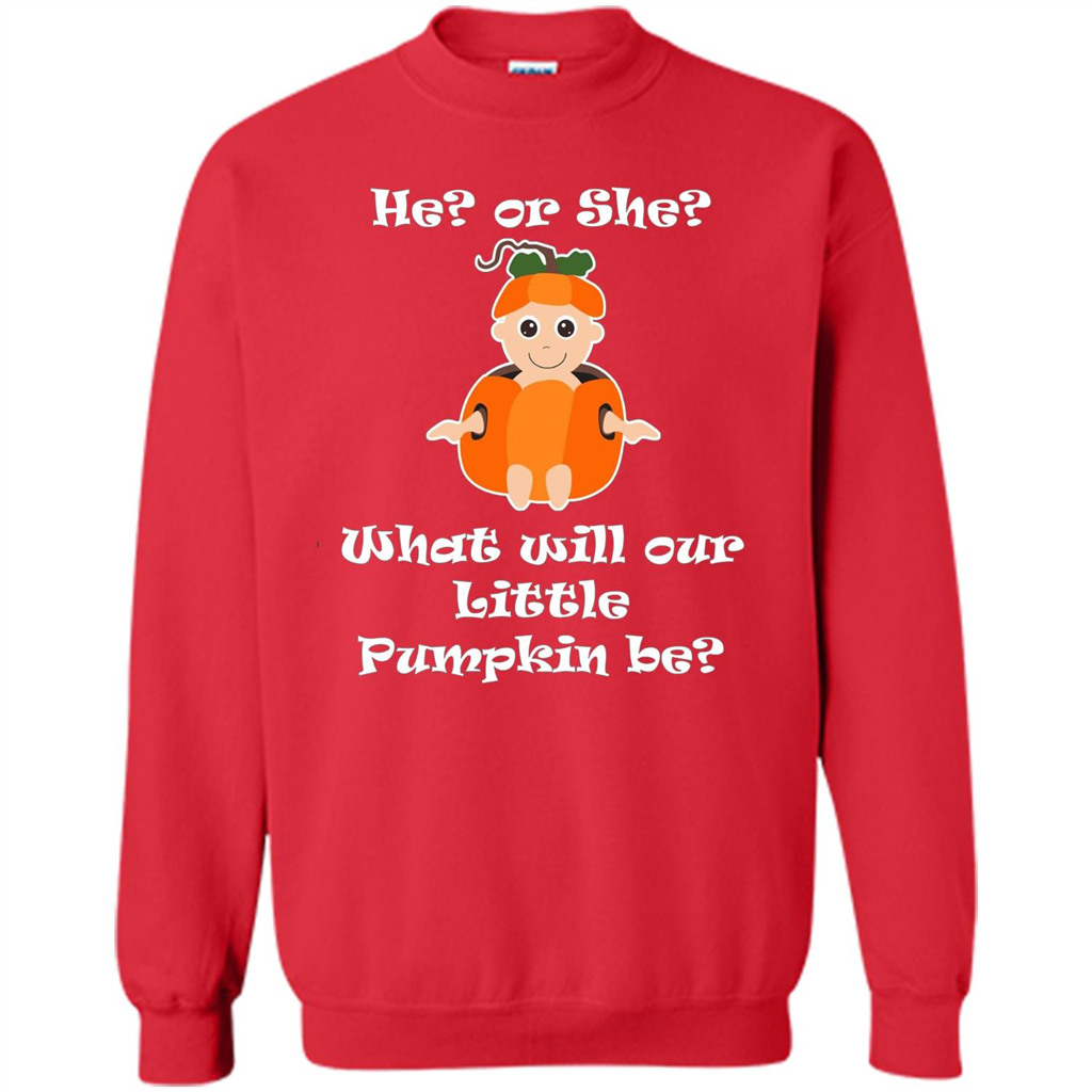He Or She What Will Little Pumpkin Be Baby Shower T-shirt Red