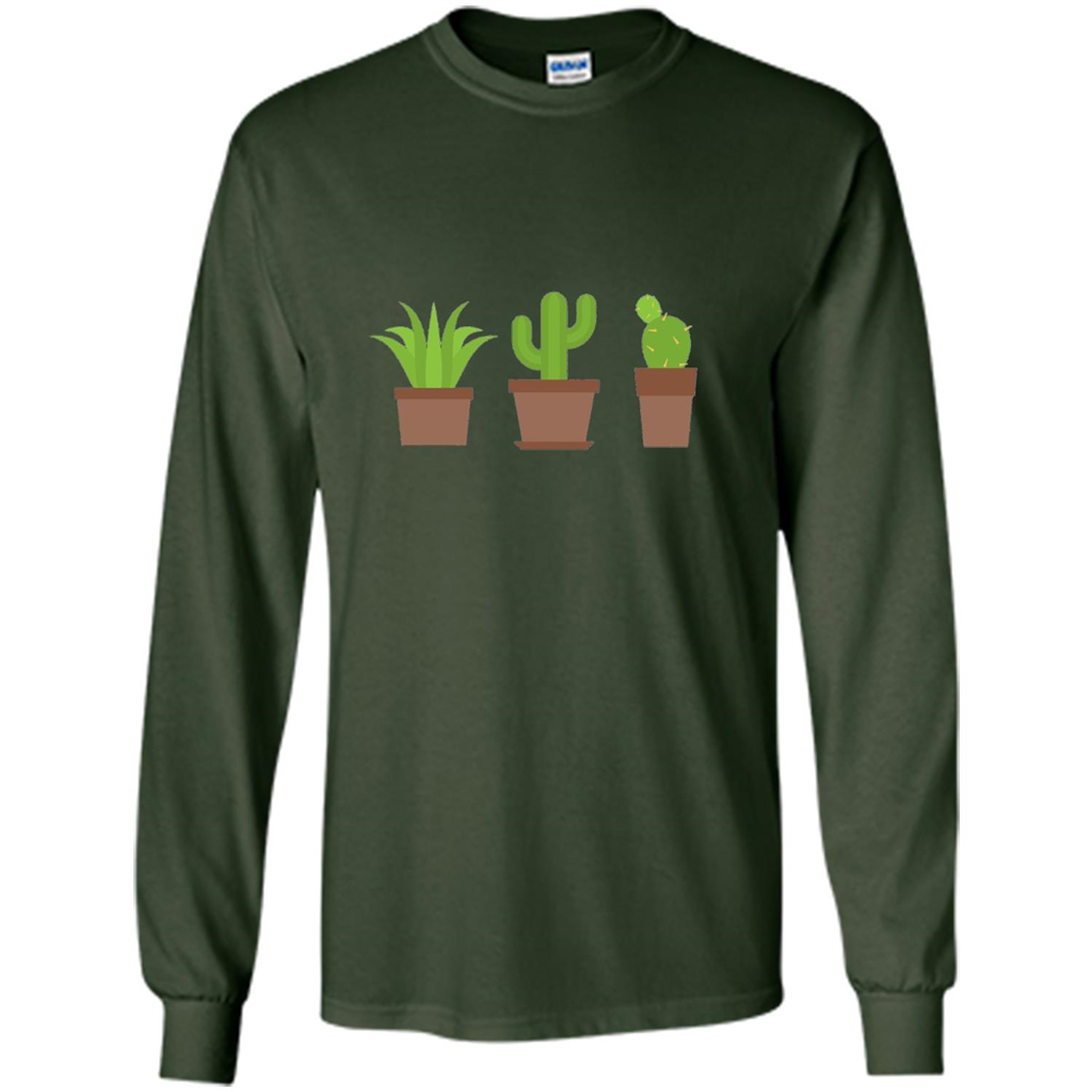 Cactus Plant Pot Succulent T-shirt Forest Green