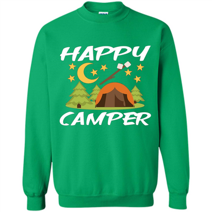 Happy Camper T-shirtt - Outdoor Night Sky Irish Green