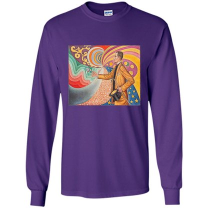 Portrait of Felix Feneon by Paul Signac T-shirt Purple