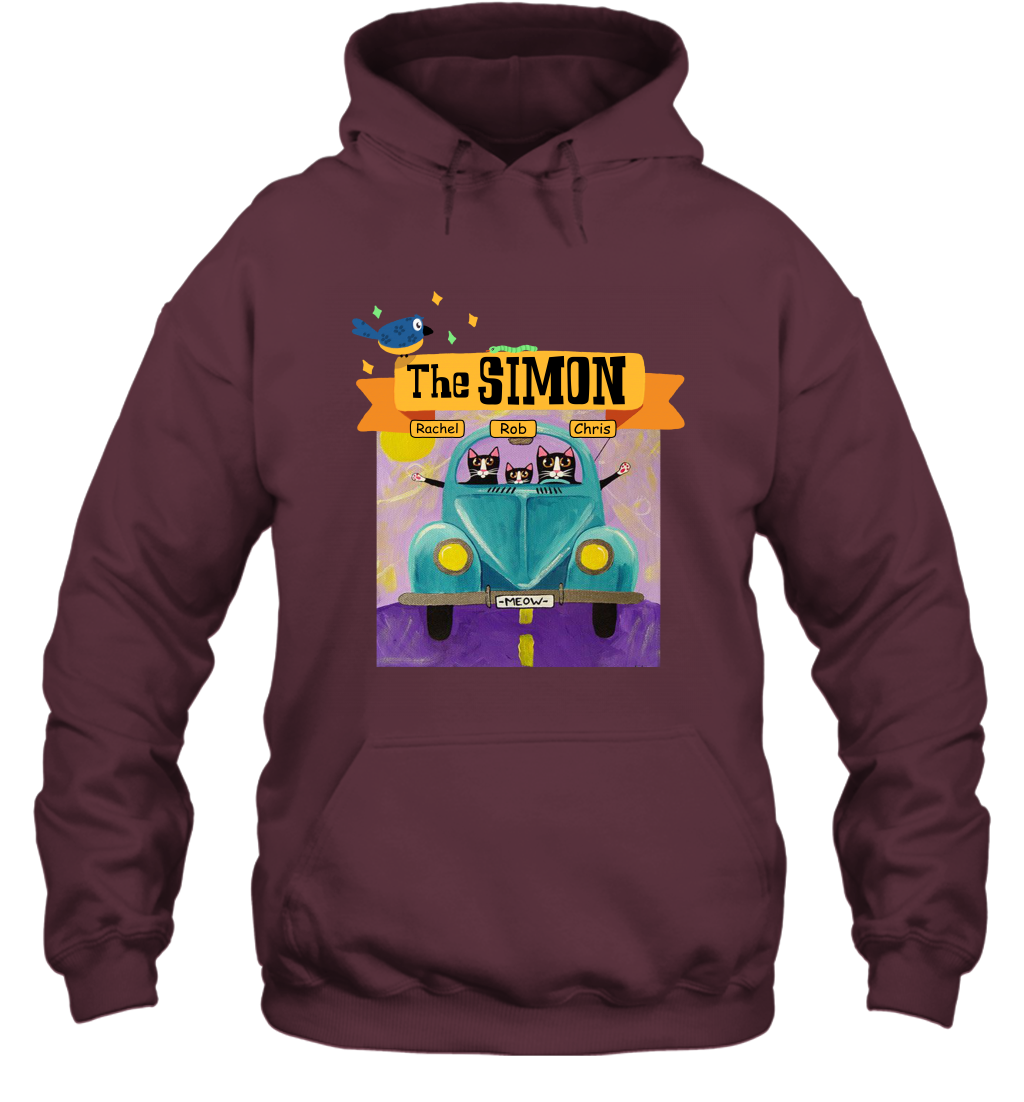 The Simon Family ( Customized Name ) Hoodie Hoodie Maroon