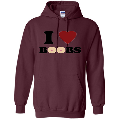 I Love Boobs T-shirt Maroon