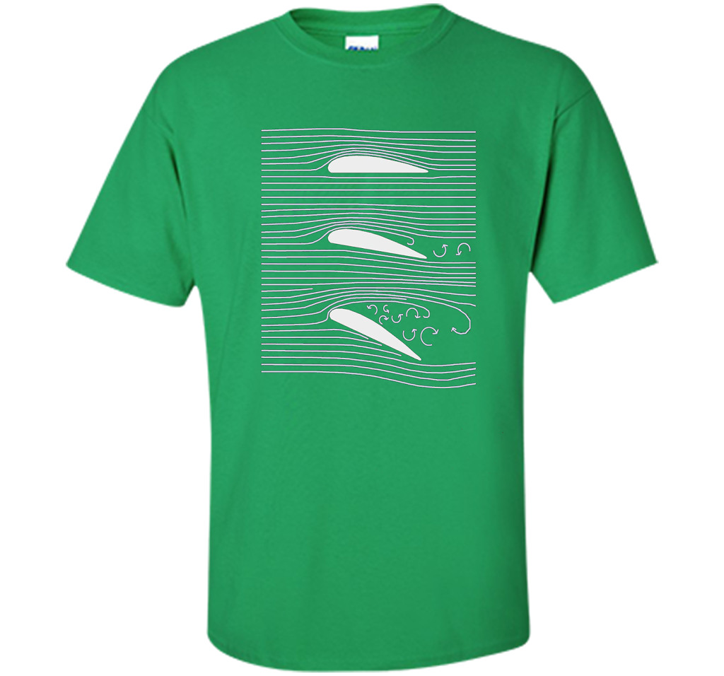 Airplane Wing T-shirt Aerospace Airfoil Stall Diagram Irish Green