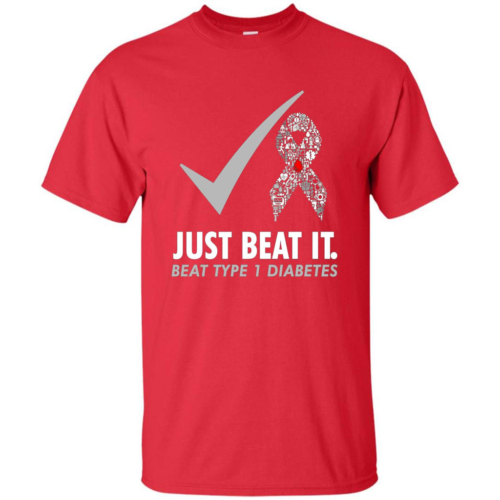 Just Beat It T-shirt Beat Type 1 Diabetes Red