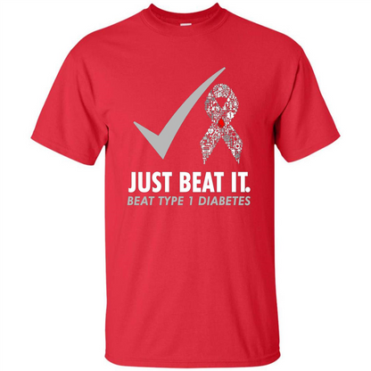Just Beat It T-shirt Beat Type 1 Diabetes Red