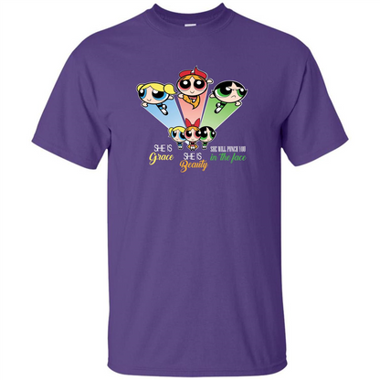 Powerpuff Girls T-shirt She Is Beauty She Is Grace T-shirt Purple