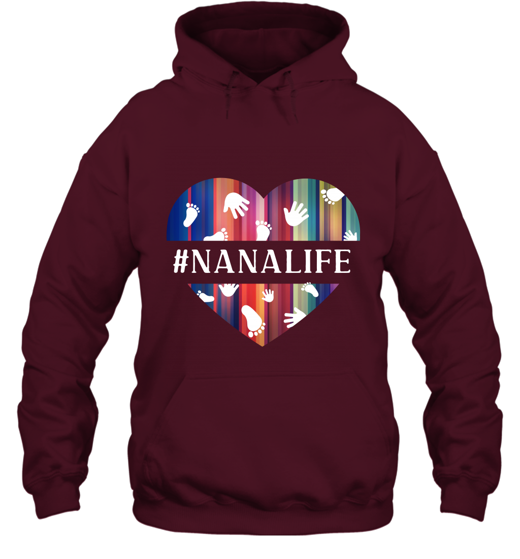 Hash Tag Nana Life Grandmom Shirt Hoodie Maroon