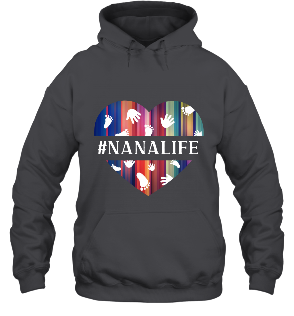 Hash Tag Nana Life Grandmom Shirt Hoodie Dark Heather
