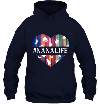 Hash Tag Nana Life Grandmom Shirt Hoodie Navy