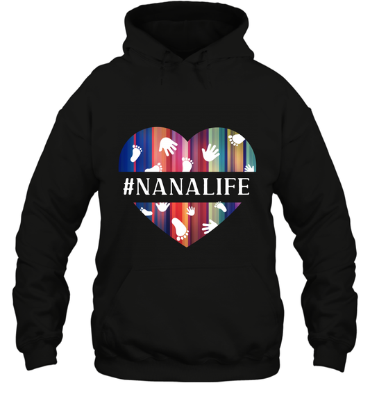 Hash Tag Nana Life Grandmom Shirt Hoodie Black
