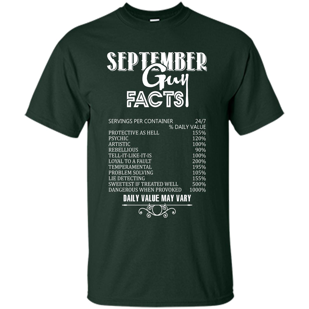 September Guy Facts T-shirt Forest Green