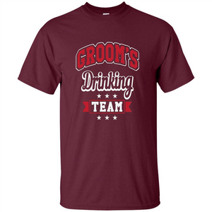 Funny Groom's Drinking Team T-shirt Bachelor Party