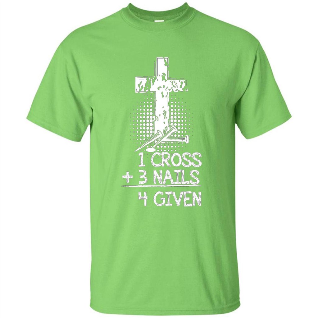 Christian T-shirt 1 Cross 3 Nails 4 Given T-shirt Lime