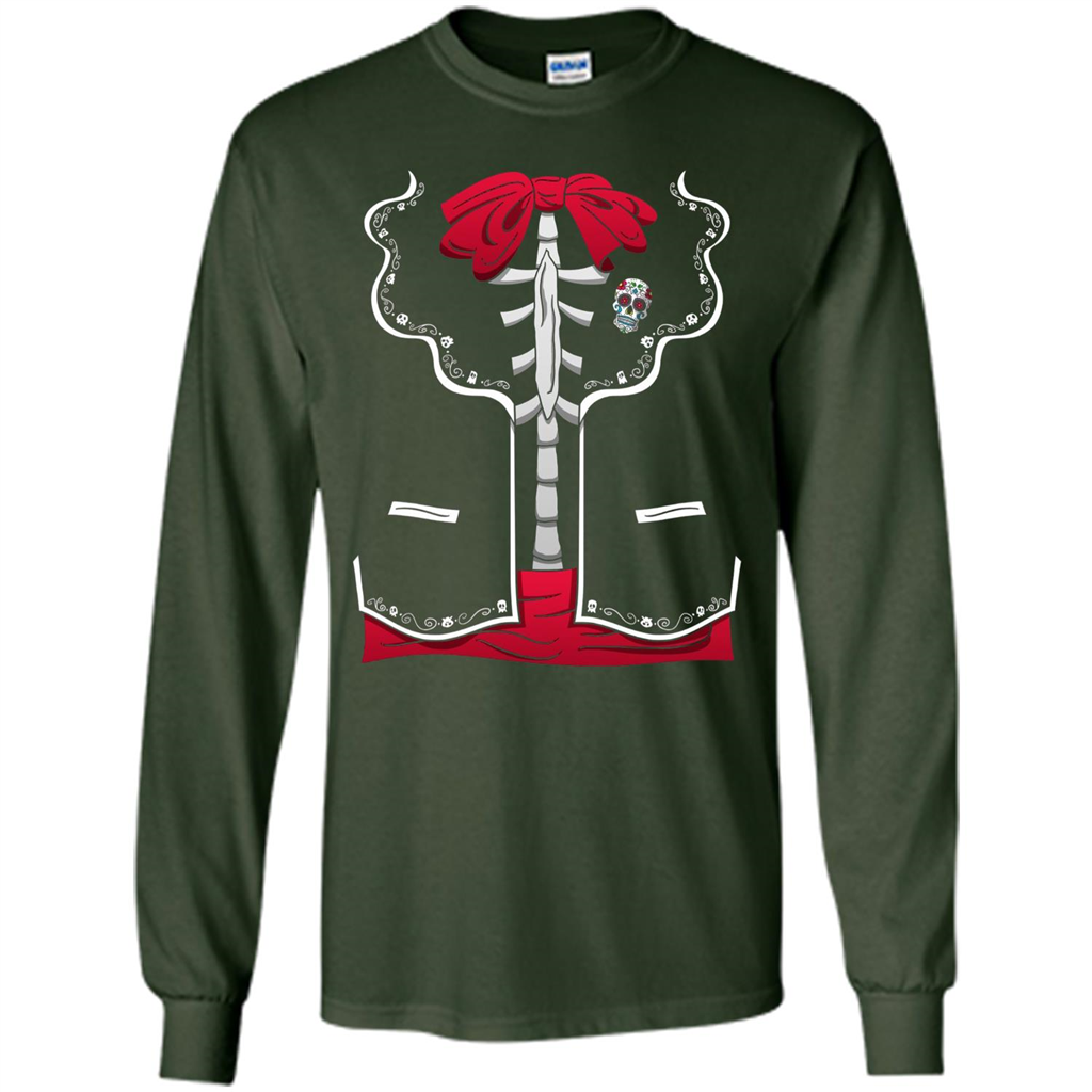 Halloween Costume Dia De Los Muertos T-Shirt Day Of The Dead Forest Green