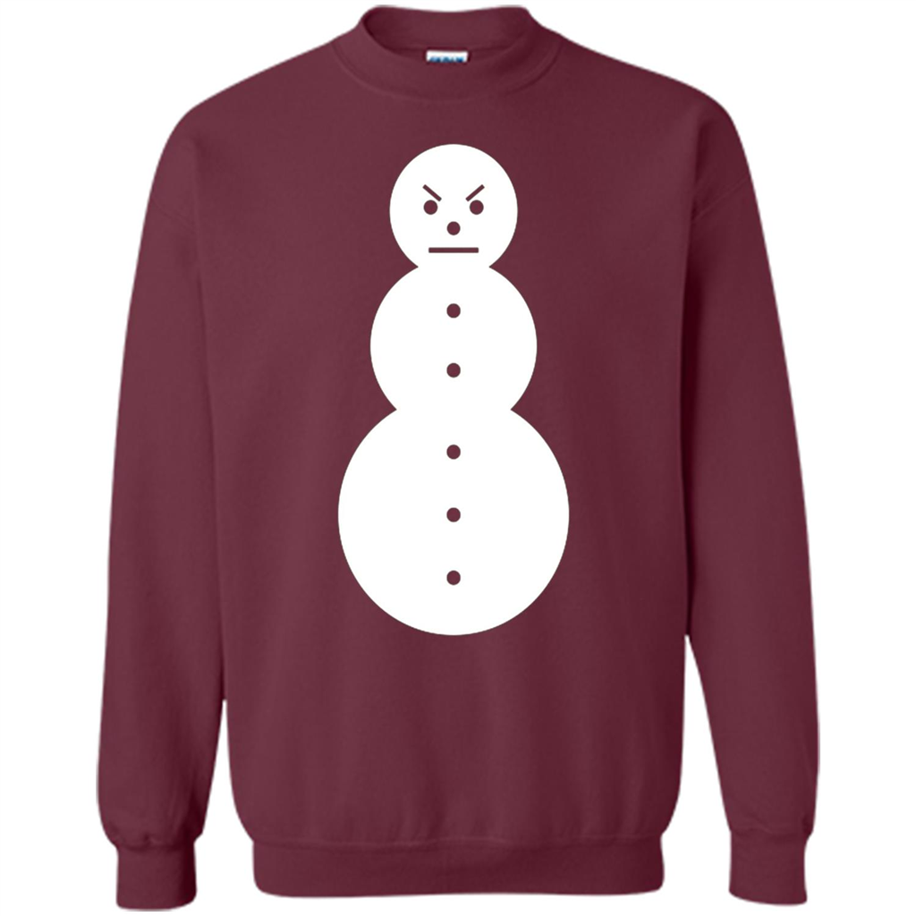 Christmas T-shirt Angry Snowman T Shirt Maroon