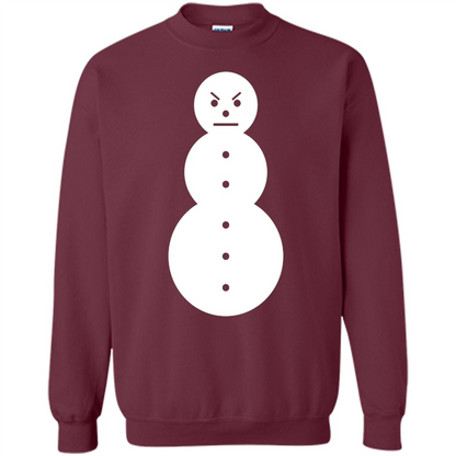 Christmas T-shirt Angry Snowman T Shirt Maroon