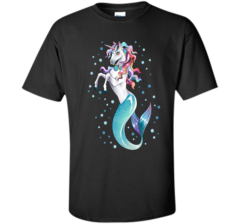 Unicorn Mermaid Mermicorn Cute T-shirt For Kids Black