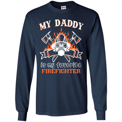 Firefighter daddy T-shirt My Daddy Is My Favorite Firefighter Navy
