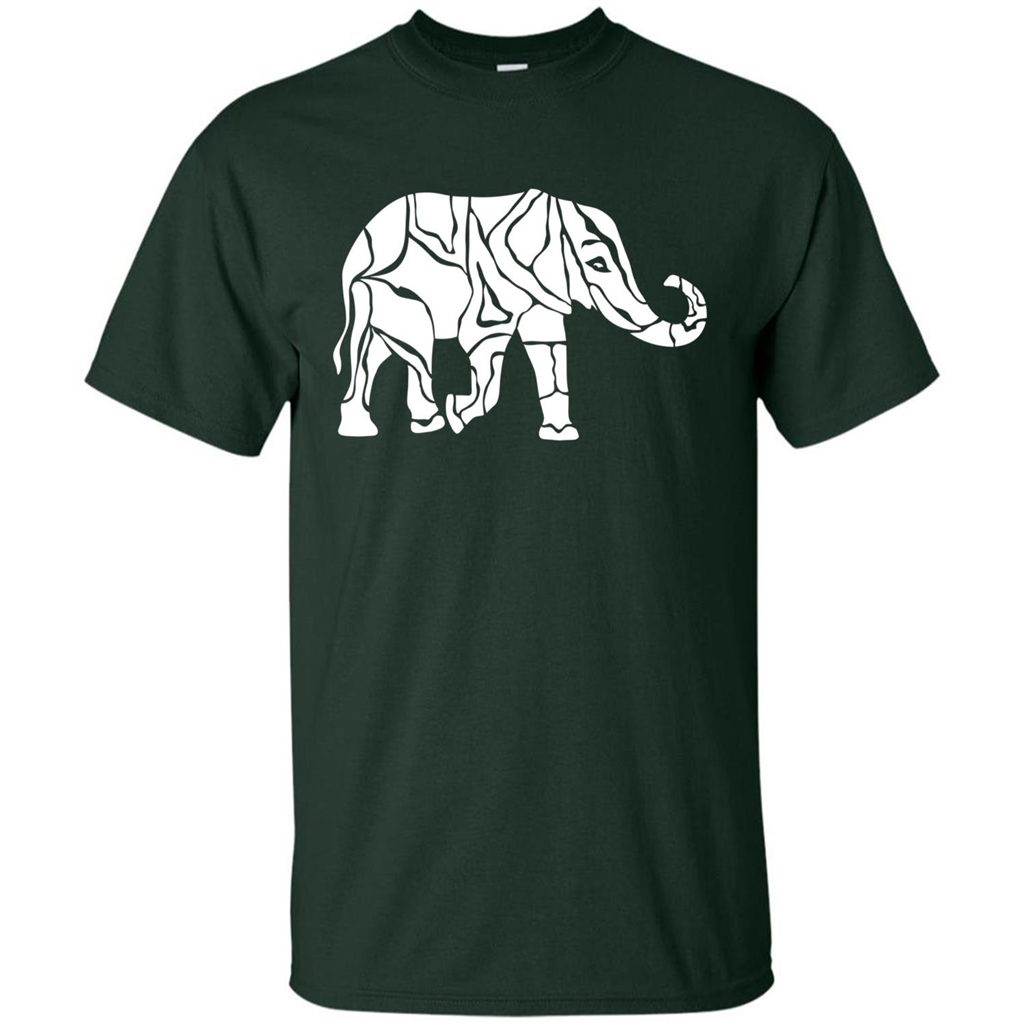 Elephant T-shirt Abstract Elephant Design T-Shirt Forest Green