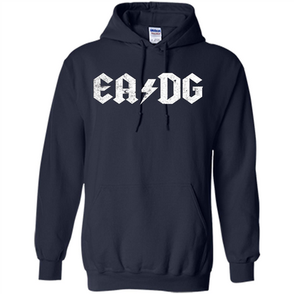 E A D G Strings Of The Bass. Bass Player T-shirt Navy