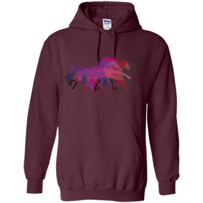 Beautiful Shadow Horses T-shirt Maroon