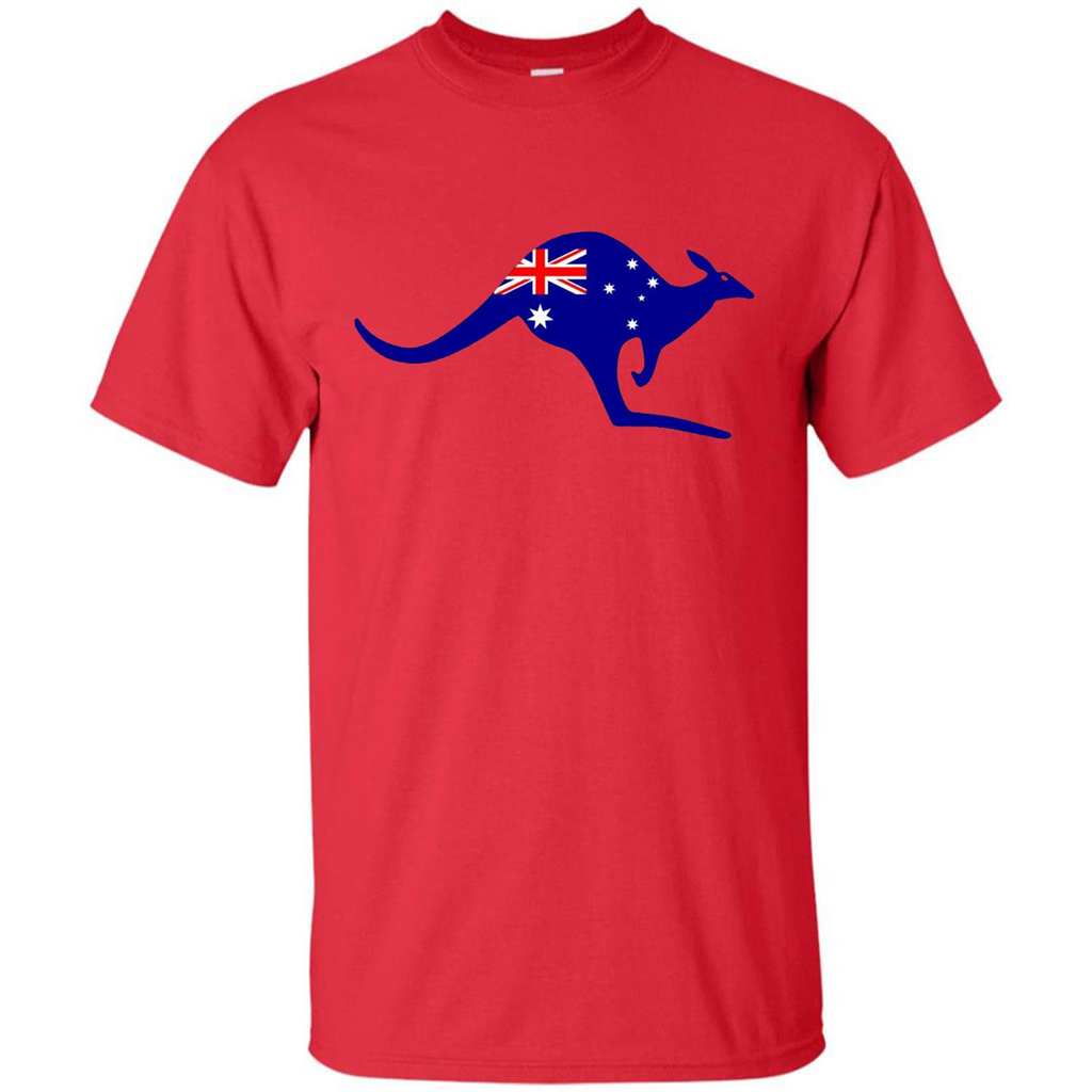 Australian Flag Kangaroo T-shirt Australia Vacation T-shirt Red