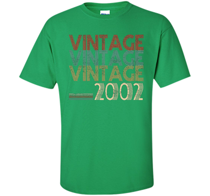 Retro Classic Vintage 2002 - 15th Gift 15 Yrs Years Old cool shirt Irish Green