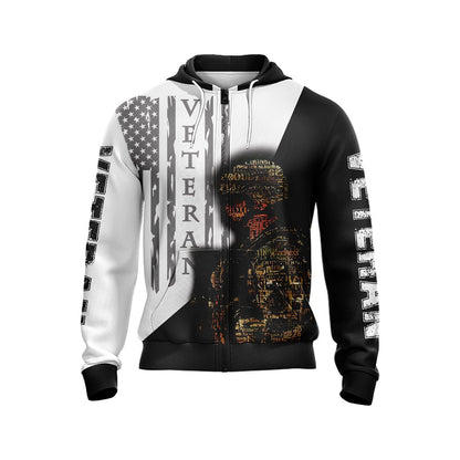 Veteran New Look Unisex Zip Up Hoodie