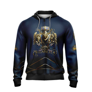 World Of Warcraft - Alliance races crest Unisex Zip Up Hoodie