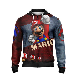 Mario New Style Unisex Zip Up Hoodie