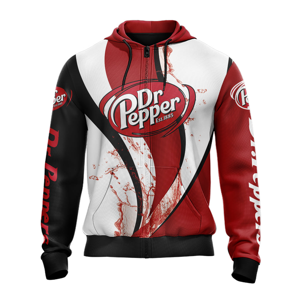 Dr.Pepper Unisex Zip Up Hoodie