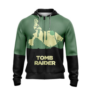 Tomb Raider New Unisex Zip Up Hoodie