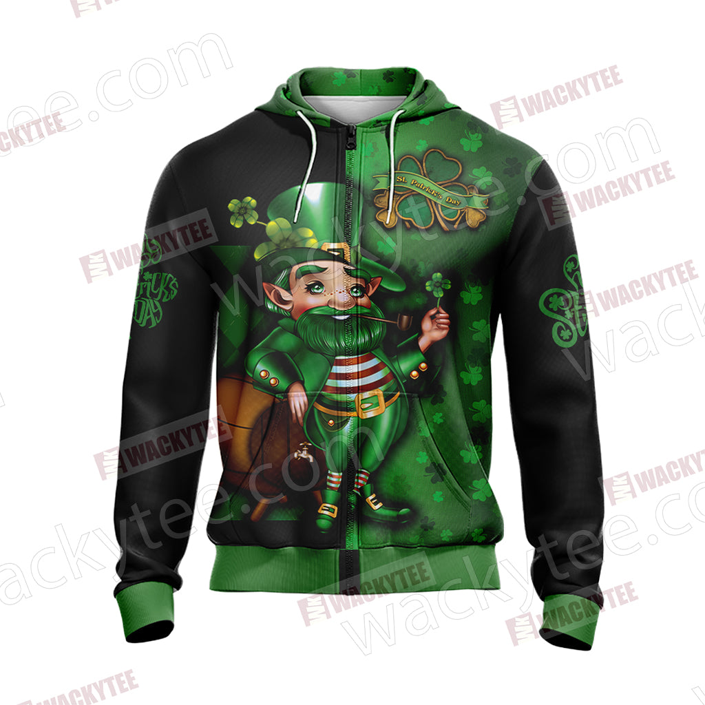 Happy Saint Patrick's Day New Style Unisex Zip Up Hoodie Jacket
