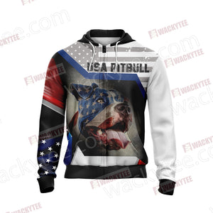 USA Pitbull Unisex Zip Up Hoodie Jacket