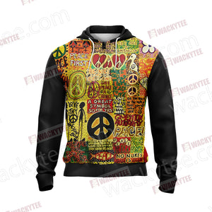 Hippie Love Is All You Need Unisex Zip Up Hoodie Jacket