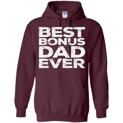 Fathers Day T-shirt Best Bonus Dad Ever Maroon