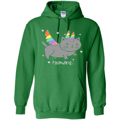 Funny Meowgical Cat Unicorn T-shirt For Cat Lover Irish Green