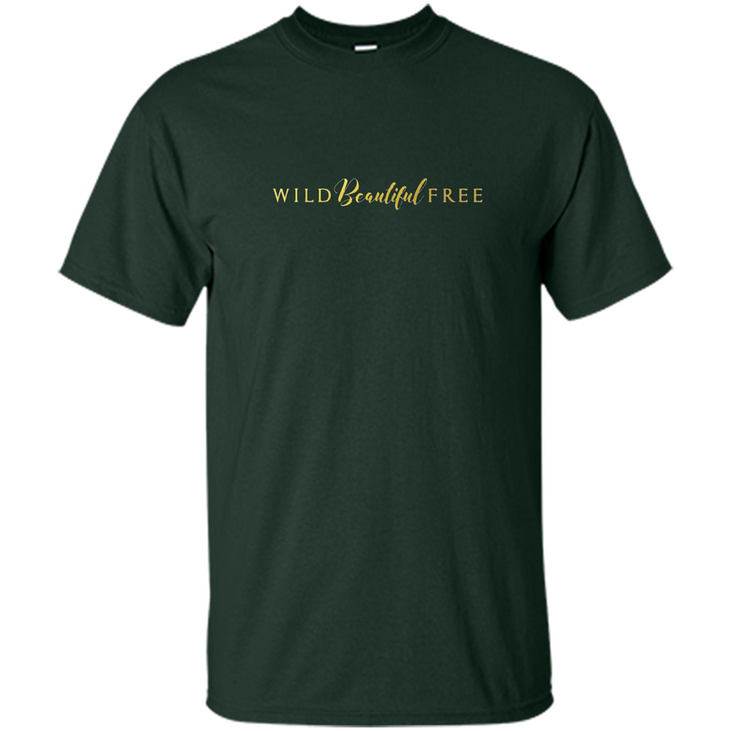 Wild Beautiful Free Logo T-shirt with Endangered Species Forest Green