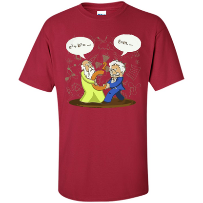 Pythagoras and Einstein T-shirt Cardinal