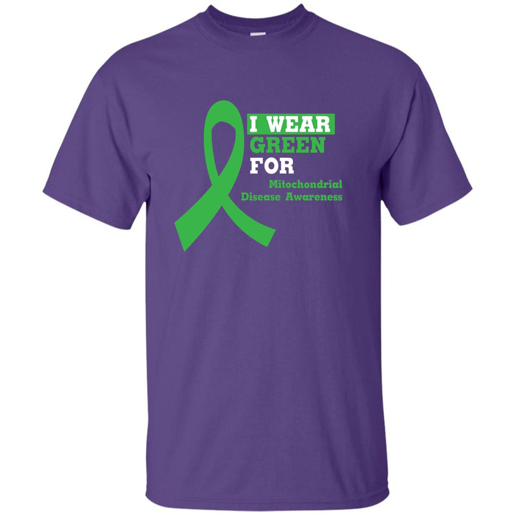 I Wear Green Mitochondrial Disease Awareness Strong T-shirt Purple