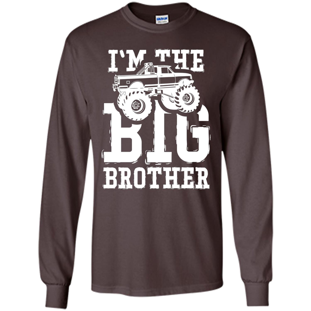 I'm The Big Brother Monster Truck T-shirt Dark Chocolate