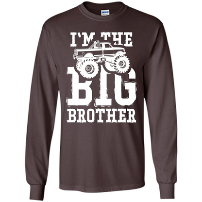 I'm The Big Brother Monster Truck T-shirt Dark Chocolate