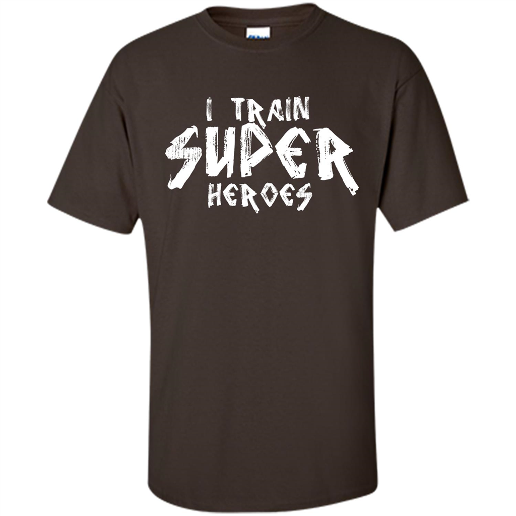 I Train Super Heroes T-shirt Dark Chocolate