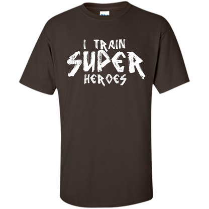 I Train Super Heroes T-shirt Dark Chocolate