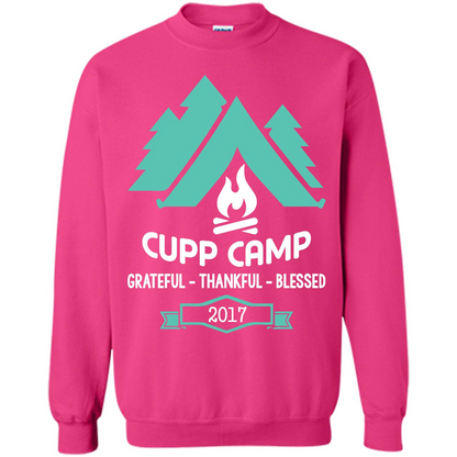 Camping T-shirt Cupp Camp Grateful - Thankful - Blessed 2017 Heliconia