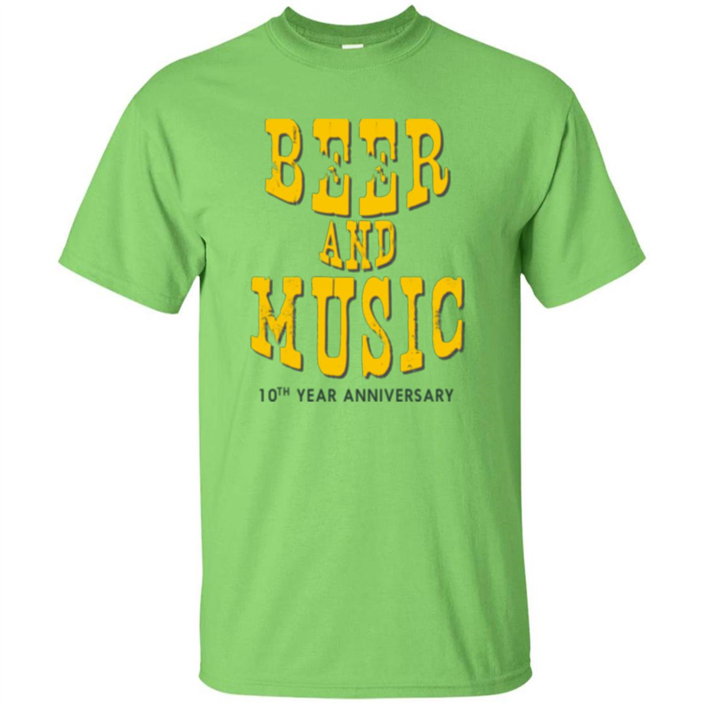 Beer And Music 10th Year Anniversary T-shirt Lime