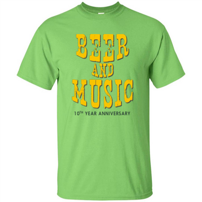 Beer And Music 10th Year Anniversary T-shirt Lime
