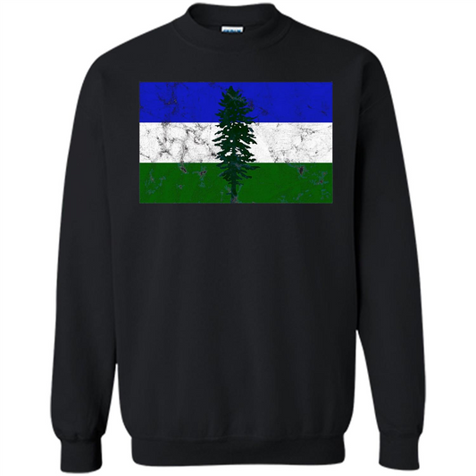 Distressed Cascadia Doug Flag Pacific Northwest T-shirt Black